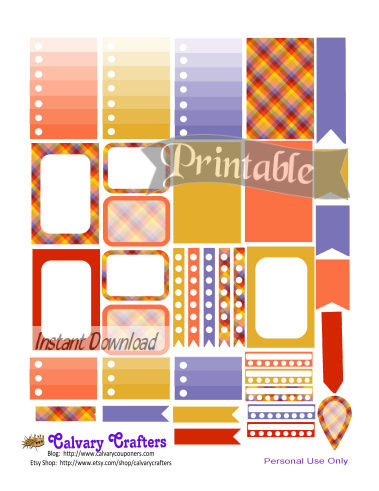 Early Autumn Printable Planner Stickers 8