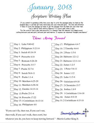 January 2018 Scripture Writing Plan -click here