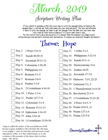 March Scripture Writing Challenge
