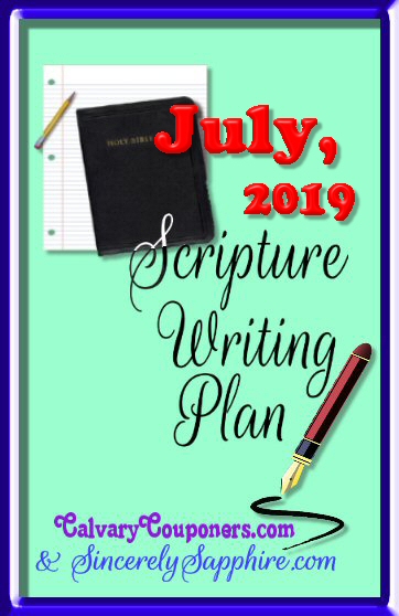 July 2019 scripture writing plan