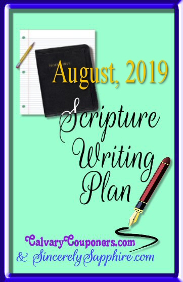August 2019 Scripture Writing Plan header
