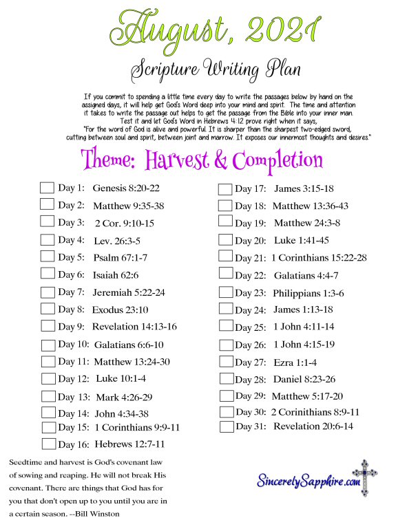 August 2021 scripture writing plan thumbnail