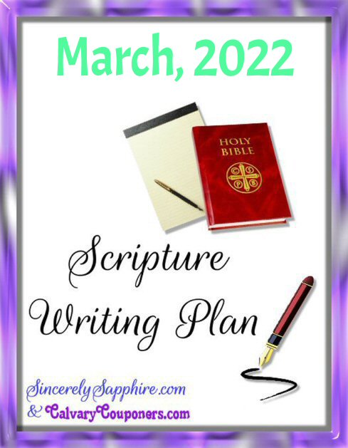March 2022 scripture writing plan header