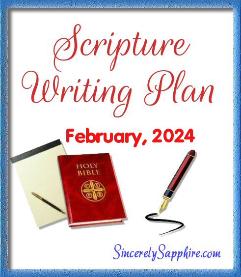 February 2024 Scripture writing header