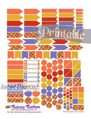 Early Autumn Printable Planner Stickers 3