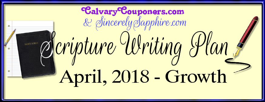 Scripture Writing Plan for April 2018