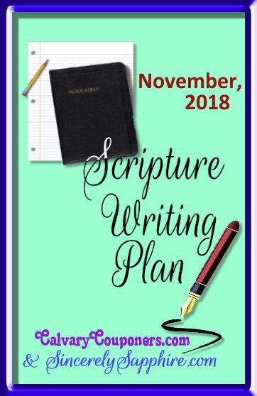 Scripture Writing plan for November 2018