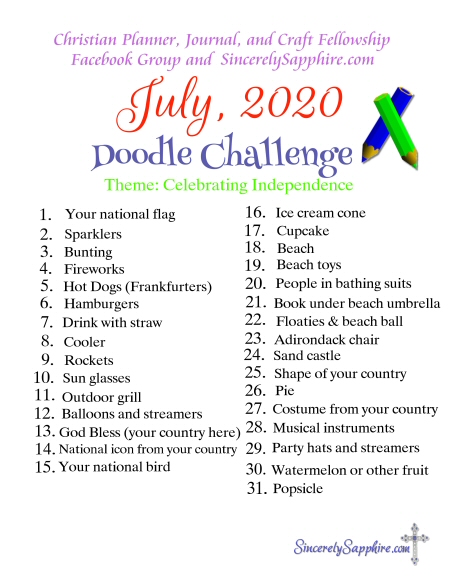July 2020 Doodle Challenge click here