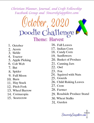 October 2020 Doodle challenge click here for PDF