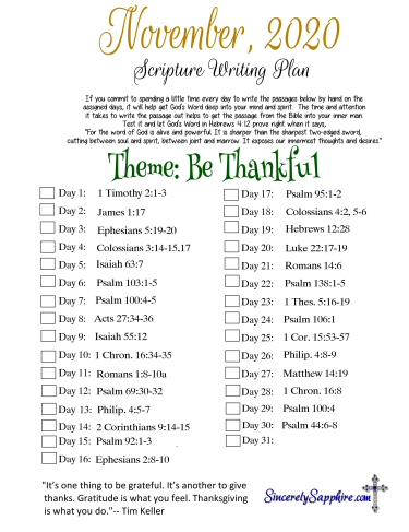 Click here for the November 2020 scripture writing plan download