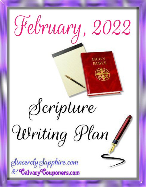 February 2022 Scripture Writing plan header